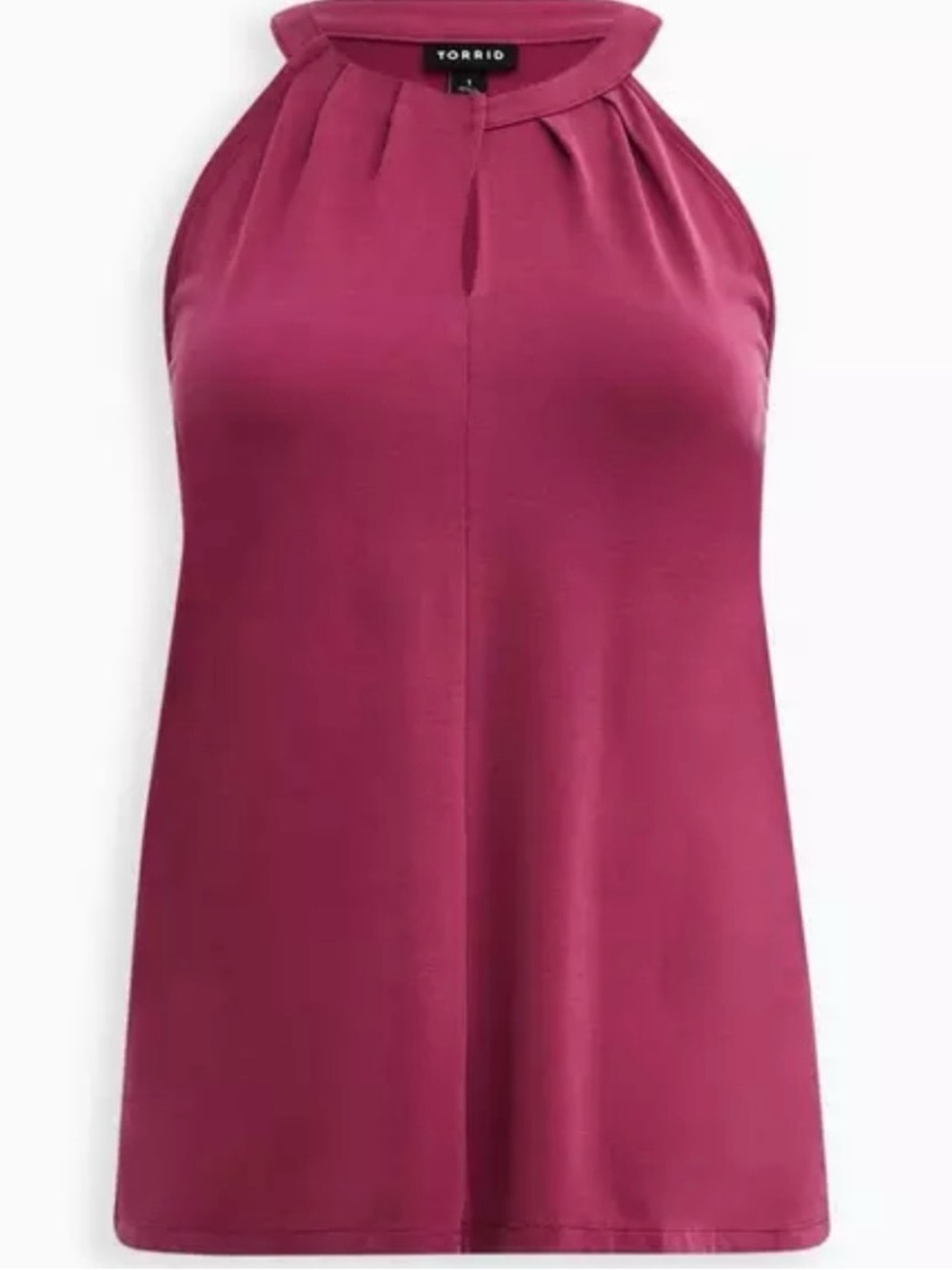 Torrid Knit Cupro High Neck Twist Top Size 1 Purple Sleeveless High Twist Neck